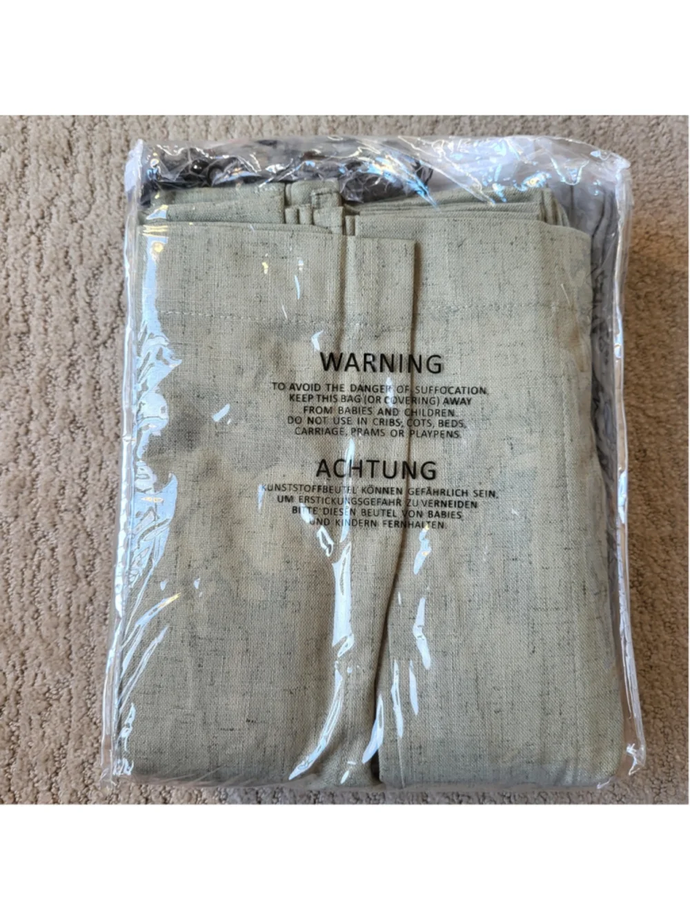 Sage Green Pinch Pleat Lined Curtains - 52x90 - Back Tab - 2 Panels - NIP
